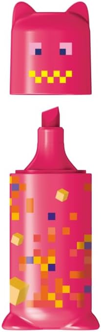 Set of four Maped Pixel Party Mini Highlighters in vibrant colors, shown with colorful caps and sleek design.