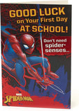 Marvel Spiderman Good Luck at First Day School Card