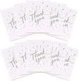 Pack of 10 Thank You Cards Silver Foil Finished Design