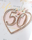 50th Wedding Day Anniversary Card for Wife