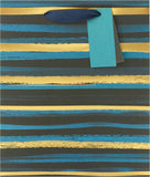 Blue and Gold Stripe Medium Gift Bag