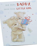 Father's Day Card For Dad From Your Little Girl With Envelope - Sweet Teddy Bear Design