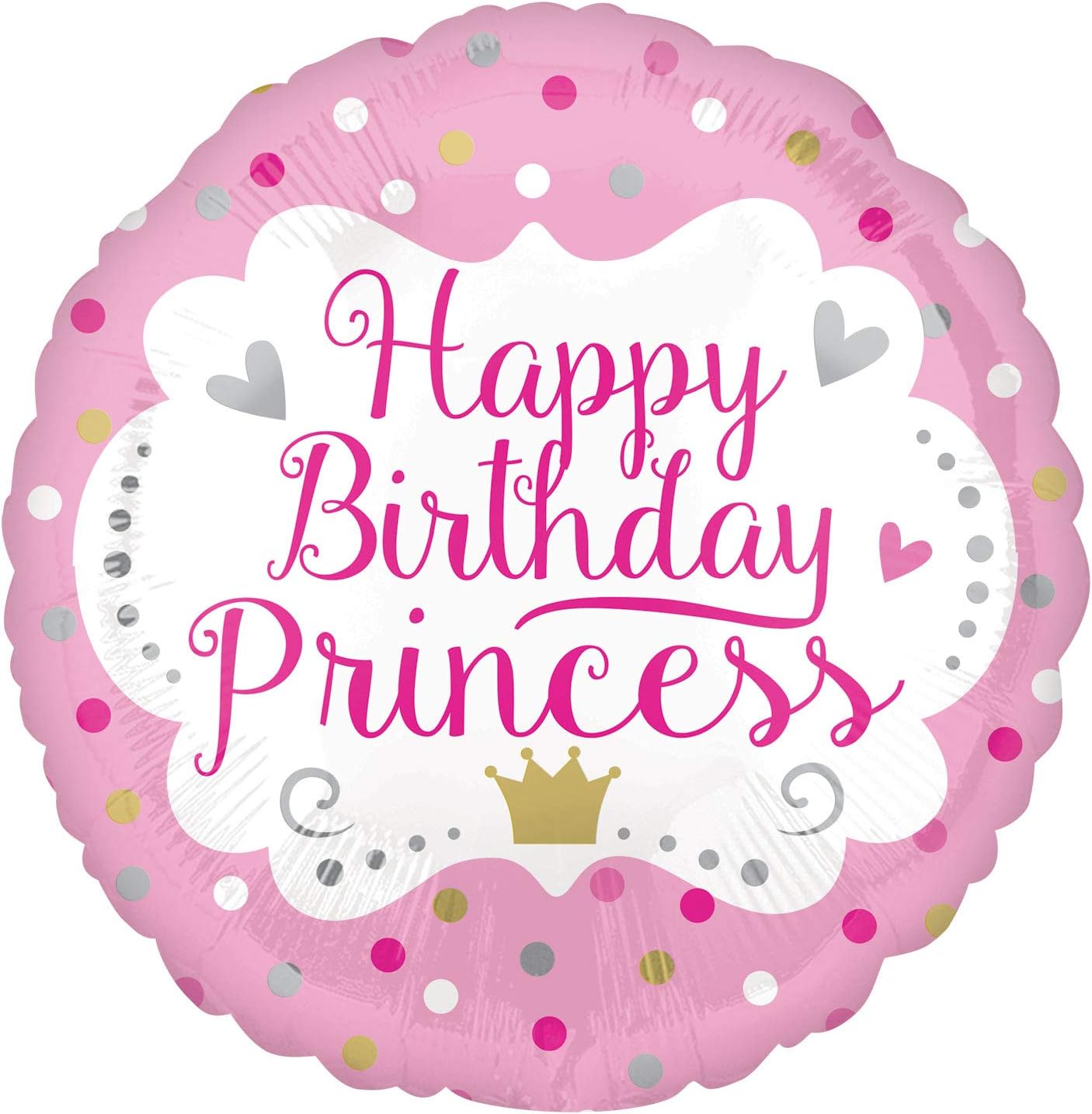 Round Foil Balloon Happy Birthday Princess Small