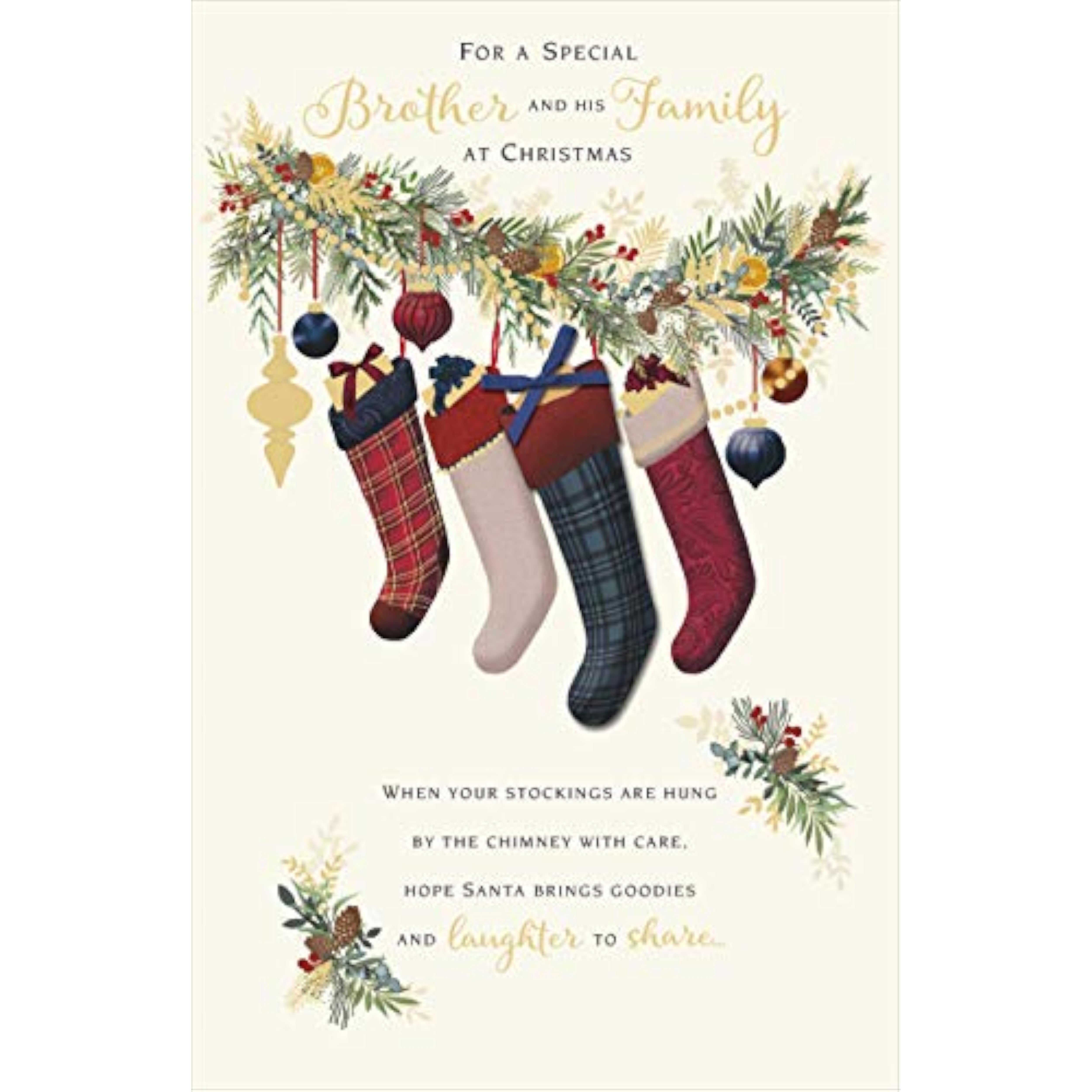 Special Brother & Family Traditional Christmas Greeting Card