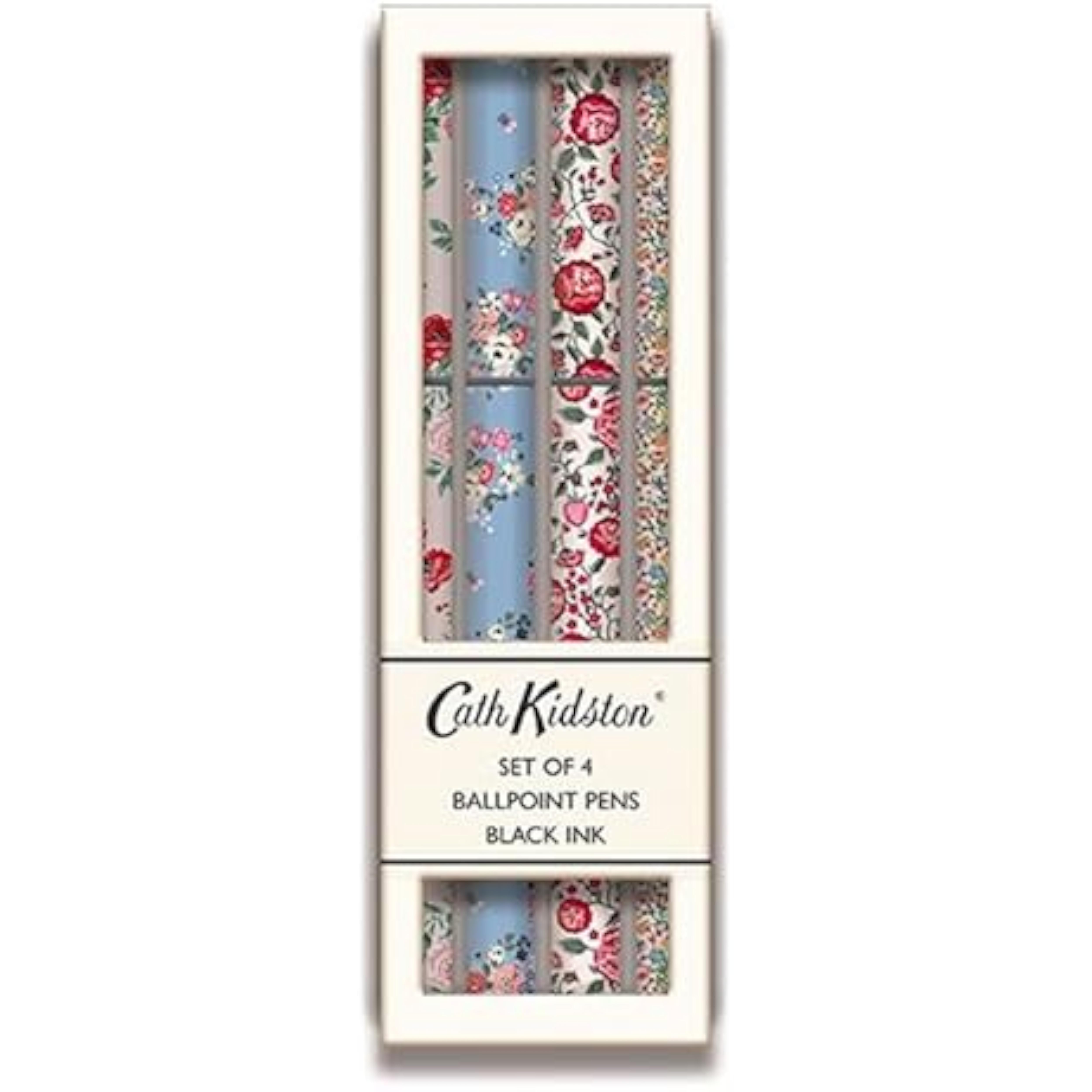 The Great British Card Company Cath Kidston Set of 4 Ballpoint Pens - Black Ink