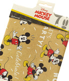 Disney Mickey Mouse Packaged Birthday Wrap 2 Sheets and 2 Tags Wrapping Paper