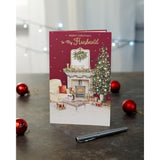 UK Greetings Christmas Card for Husband - Cosy Festive Scene Design