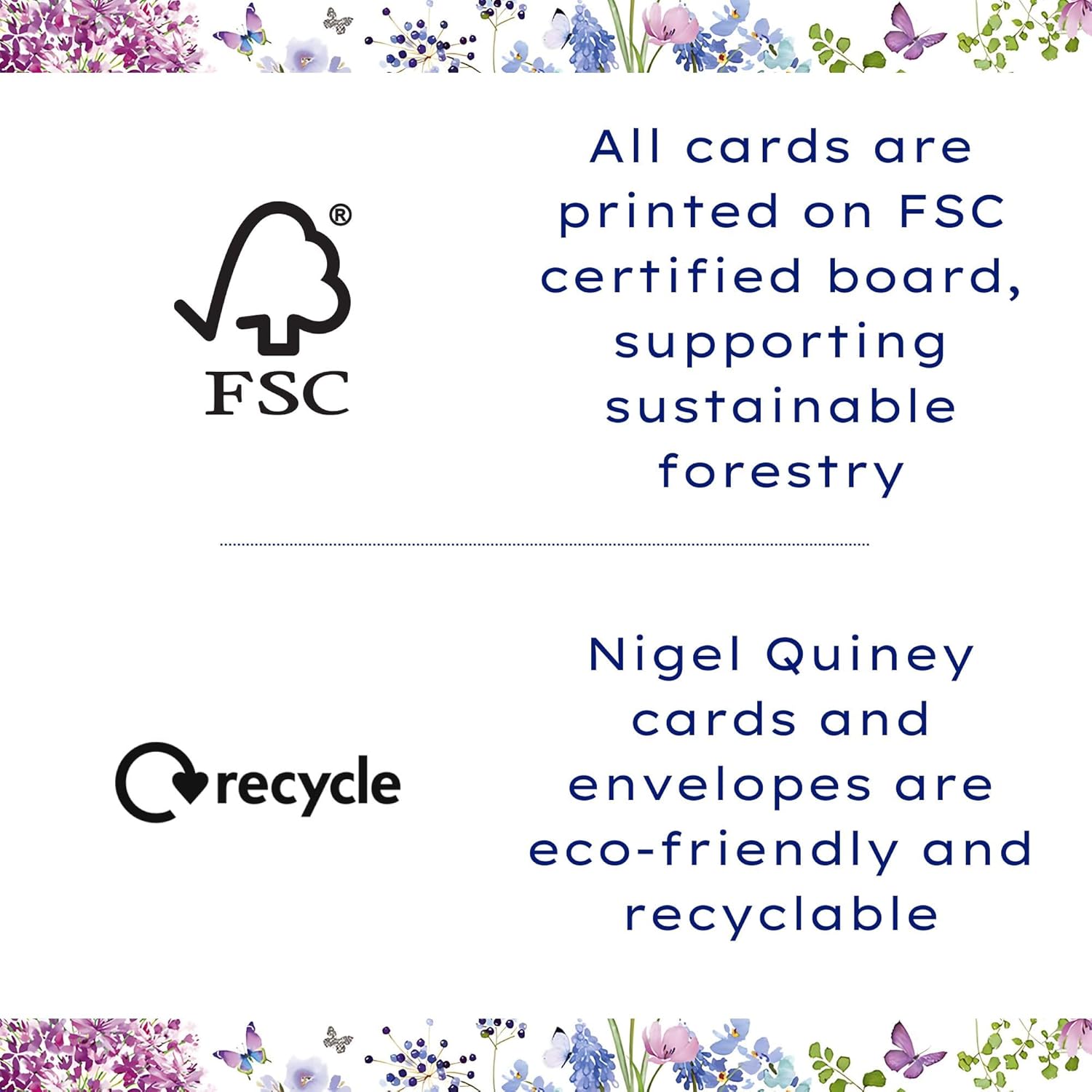 NQ Wild Flowers and Bees female birthday greeting card from The Pizazz Gallery Range with floral and bee illustrations.