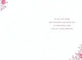 Thinking of You Christmas Card by NQ featuring elegant anemones and snowflake designs on festive holiday stationery.