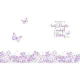 Colorful floral butterflies daughter birthday greeting card by NQ with vibrant floral and butterfly illustrations.