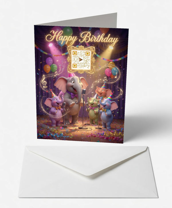 Scanimate | Birthday Card | Lively Ladybug Band Design | Interactive QR Song | With Envelope | Happy Birthday Greeting Card | Her/Him