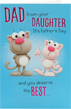 Funny Cat Father's Day Card For Dad From Your Daughter