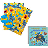 Batman Gift Wrap 2 Sheets & 2 Gift Tags & Batman Birthday Card