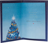 Blue Christmas Tree Design Partner Christmas Card