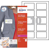 Avery 91781 Acetate Silk Badge Labels 10Et/Fg, 20Fg Laser, White, 80 x 50 mm