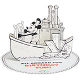 Pop Up Steamboat Willie Micky Mouse Birthday Card