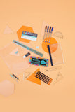 Oxford GEO Bulk Pack Orange pencils stacked neatly, showcasing vibrant orange color and branding on the packaging.