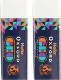 Oxford GEO Twin PK erasers in orange, dual-ended plastic erasers with a sleek design for precise pencil erasing.