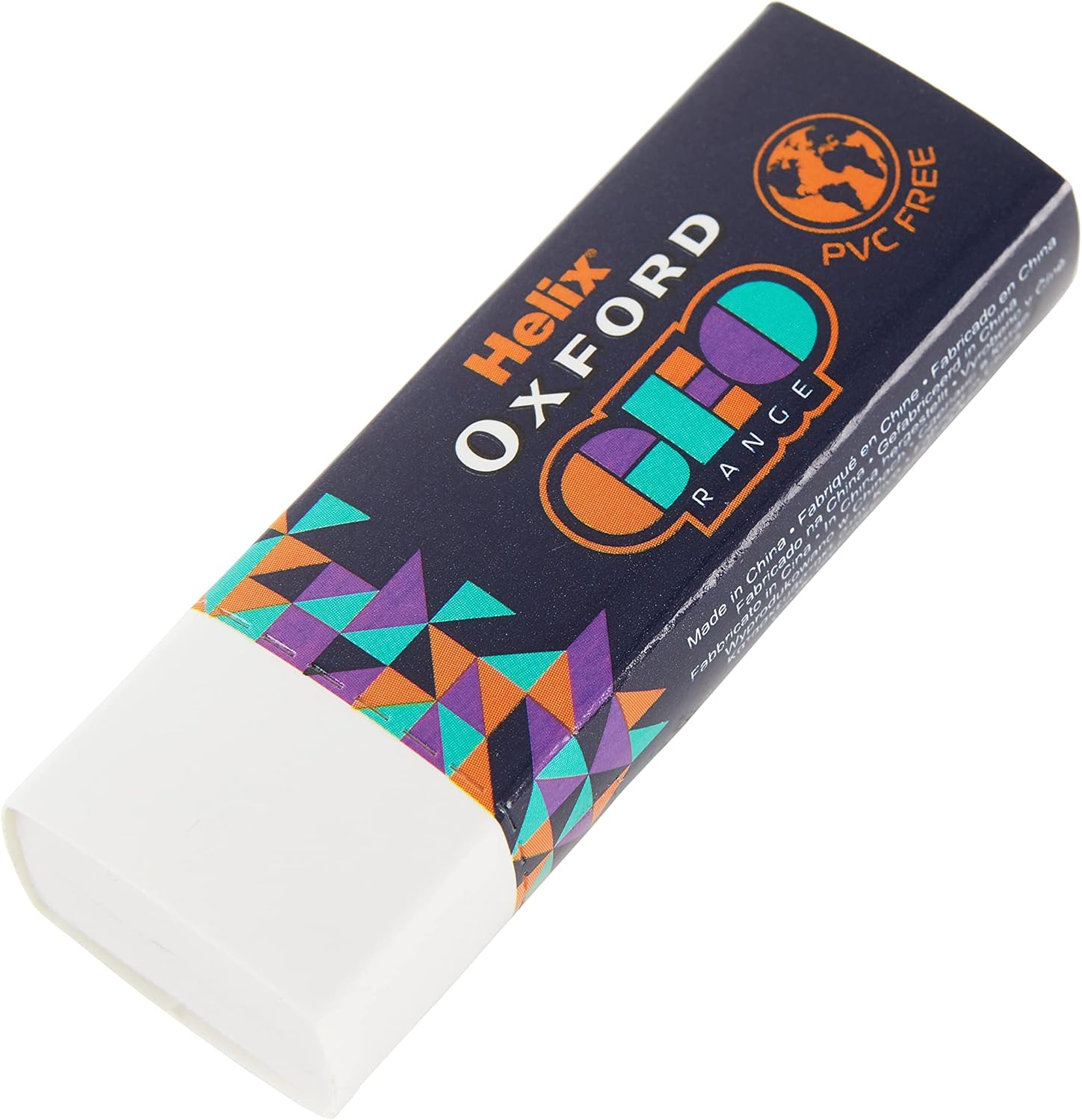 Orange GEO Twin PK eraser by Oxford, showing two rectangular erasers with brand branding visible on the packaging.