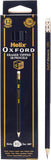 Pack of 12 Oxford Helix Oxford 2B grade graphite pencils with eraser tips, ideal for writing and sketching.