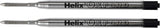 Pack of 2 Oxford Helix Oxford ballpoint pen refills with black ink, showing the ink cartridge and refill tip.