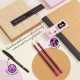 Pink Oxford Helix Oxford Eco Student Set with notebooks, pens, and stationery items arranged neatly on a desk.