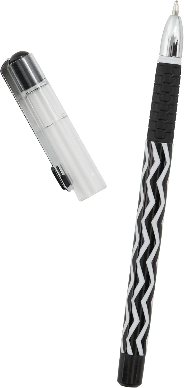 Set of four Oxford Helix Oxford Monochrome Gel Black Ink Pens, sleek black pens with silver accents and fine tips.