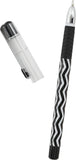 Set of four Oxford Helix Oxford Monochrome Gel Black Ink Pens, sleek black pens with silver accents and fine tips.