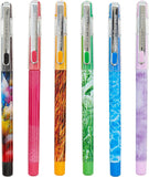 Set of six Oxford Illusions Ink Pens with black ink, featuring sleek black barrels and fine tip tips for detailed writing and drawing.