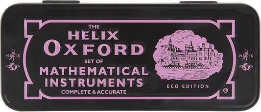 Oxford ECO Maths Set in pink, including rulers, pencils, and math tools, designed for students and educational use.