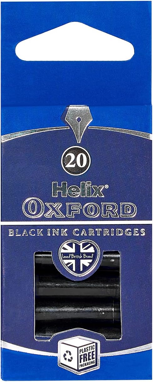 Oxford Helix black ink cartridges, pack of 20, compatible with various printers, shown in the image.