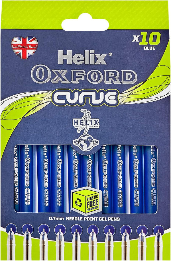 Set of 10 Oxford blue writing curve pens with sleek design, perfect for smooth writing and creative projects.