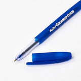 Set of 10 Oxford Writing Curve Pens in blue with smooth ink flow and ergonomic design for comfortable writing.