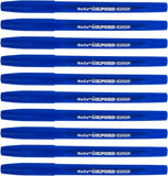 Set of 10 Oxford blue writing curve pens with smooth ink flow and ergonomic design, ideal for everyday writing.