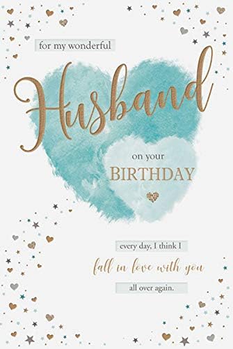A heartfelt birthday card from Paper Rose with "Birthday Wishes for My Loving Husband" printed on the front, featuring floral design elements.