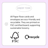 Paper Rose men's birthday card featuring football boots with gold foil, eco-friendly, recyclable, made in England.