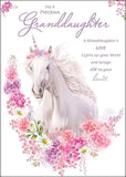 Colorful Unicorn birthday card for granddaughter by Paper Rose featuring whimsical design and heartfelt message.