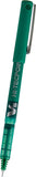 Pilot V5 Liquid Ink Rollerball pen with green ink and 0.5 mm tip, showcasing the pen's sleek design and vibrant ink color.