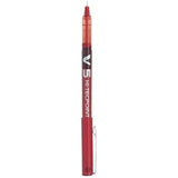 Red Pilot V5 Liquid Ink Rollerball pen with 0.5 mm tip, shown with the pen tip and body visible.
