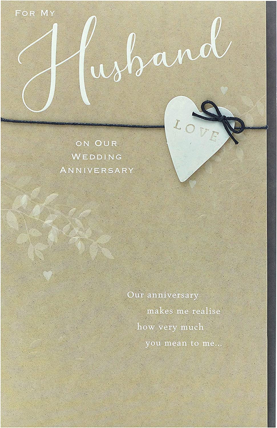 Husband Anniversary Card for Him With Rustic Ribbons