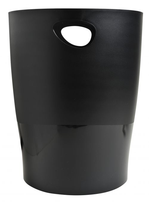 Exacompta Ecobin Waste Bin Plastic Round 15 Litre Black