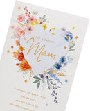 Cute Design With Heart Watercolour Florals for Mam Birthday Card