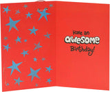 Wacky Dog Design 8th Birthday Card with Badge