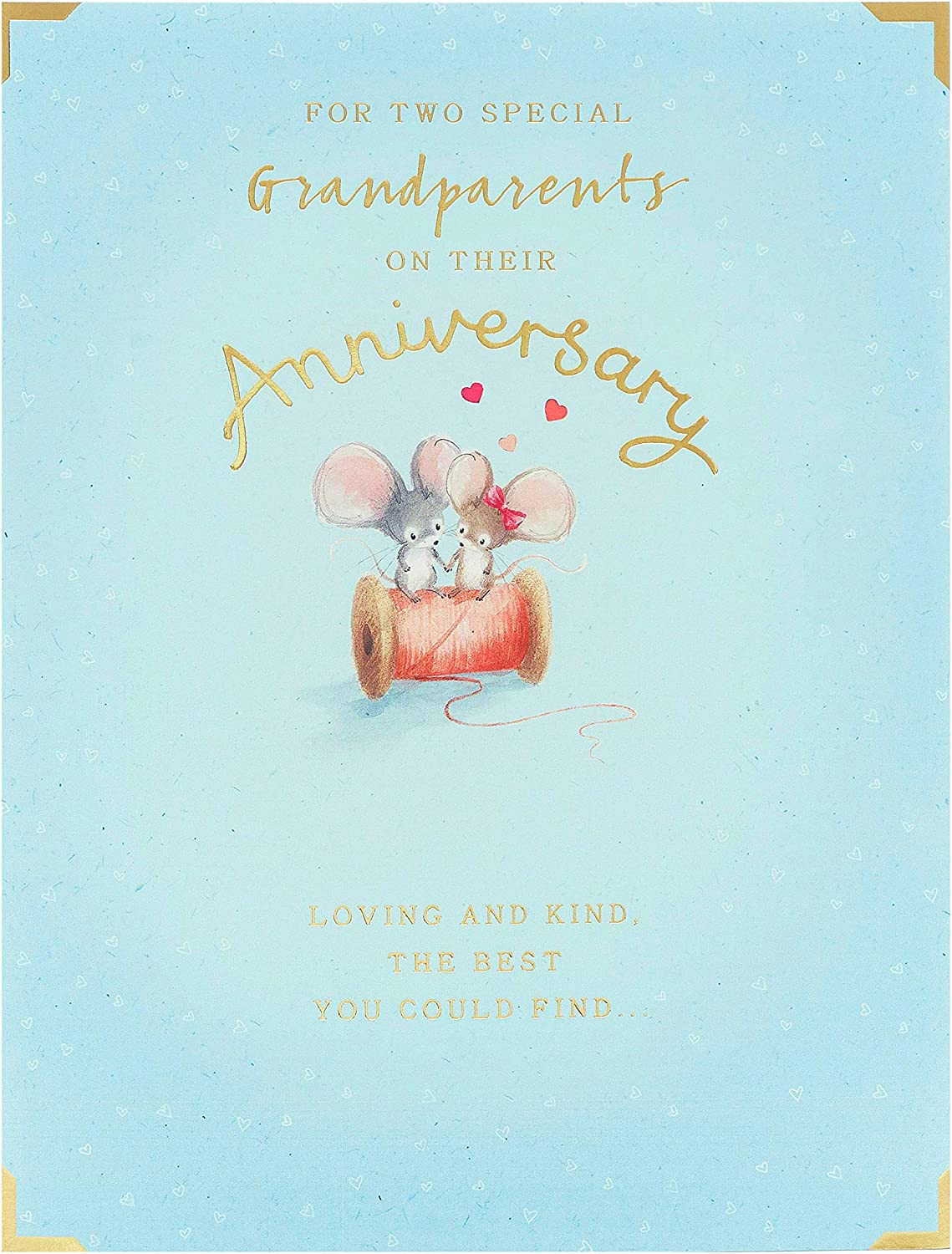 Grandparents Anniversary Card Gold Foil Finish