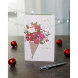 UK Greetings Christmas Card for Wife - Bouquet Design