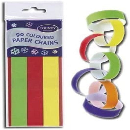 90 Paper Chain Strips (Makes Over 5m Chain)