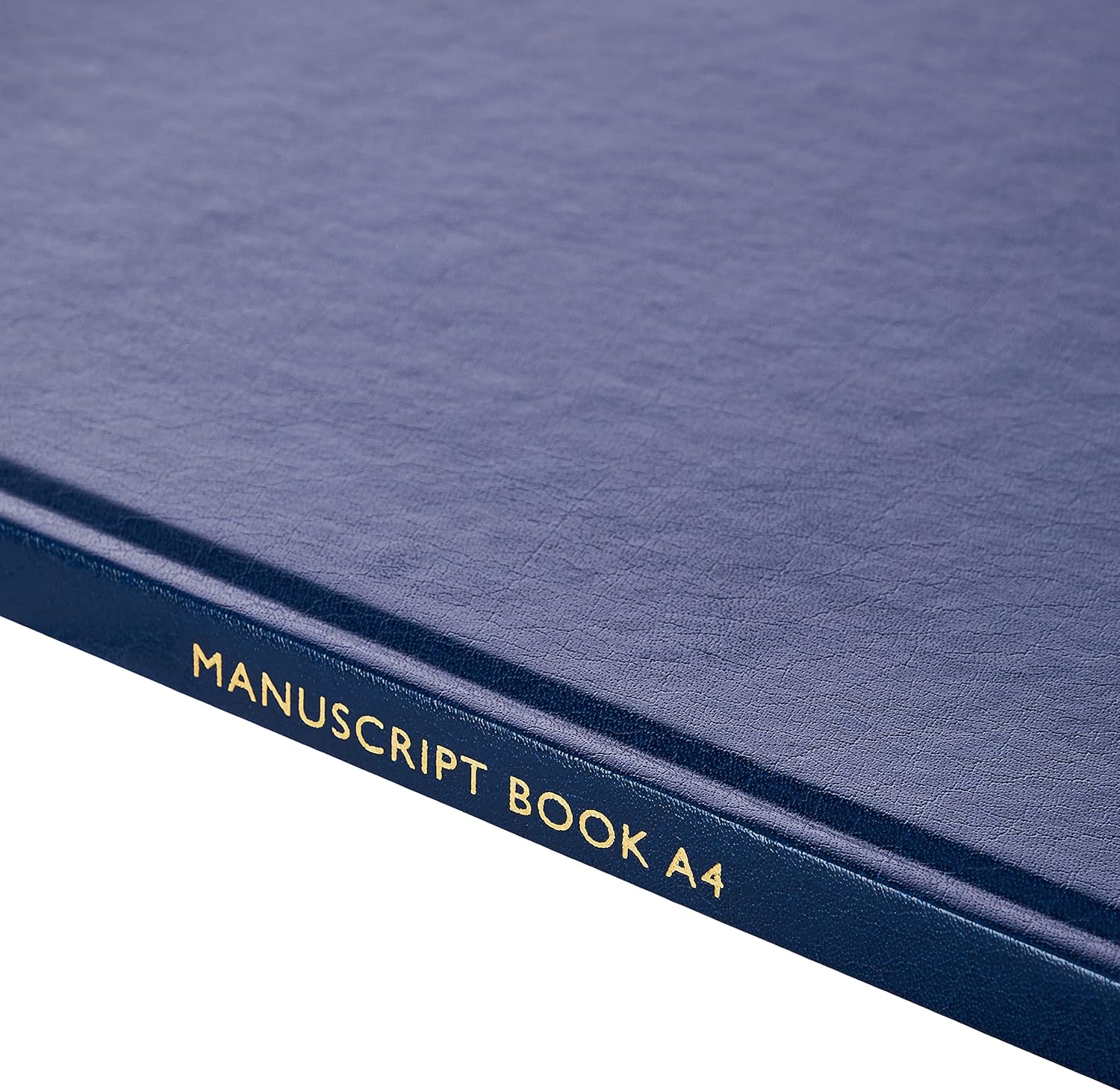 A greeting card featuring a 96-page A4 ruled feint manuscript book by Q-Connect with decorative floral design on the cover.