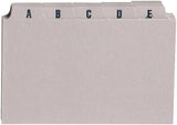 Pack of 25 Q-Connect 6x4 inch buff guide cards with A-Z index, ideal for organizing notes and references in stationery use.