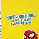 Marvel Spiderman Age 4 Birthday Card With Badge