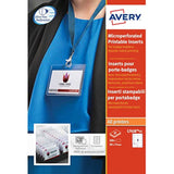 Avery L7418-25 Printable Double-Sided Name Badge Inserts, 8 Badges Per A4 Sheet, White, 90 x 60 mm